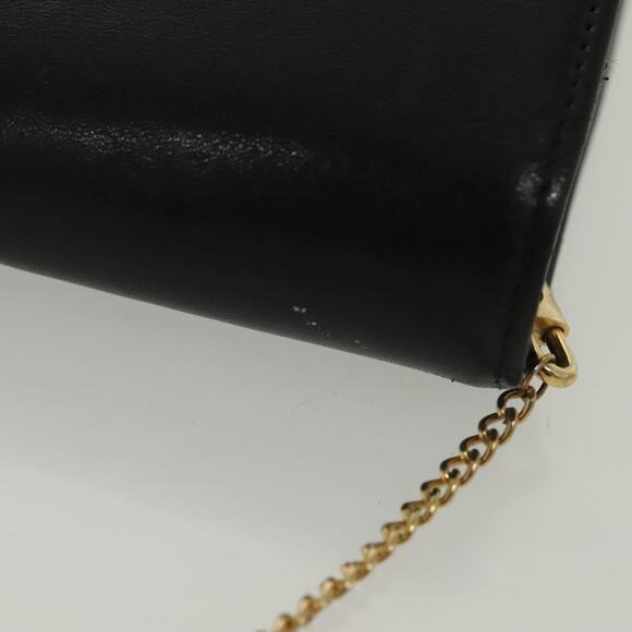 DIOR Chain Shoulder Bag Leather Black Gold - Picture 7 of 13